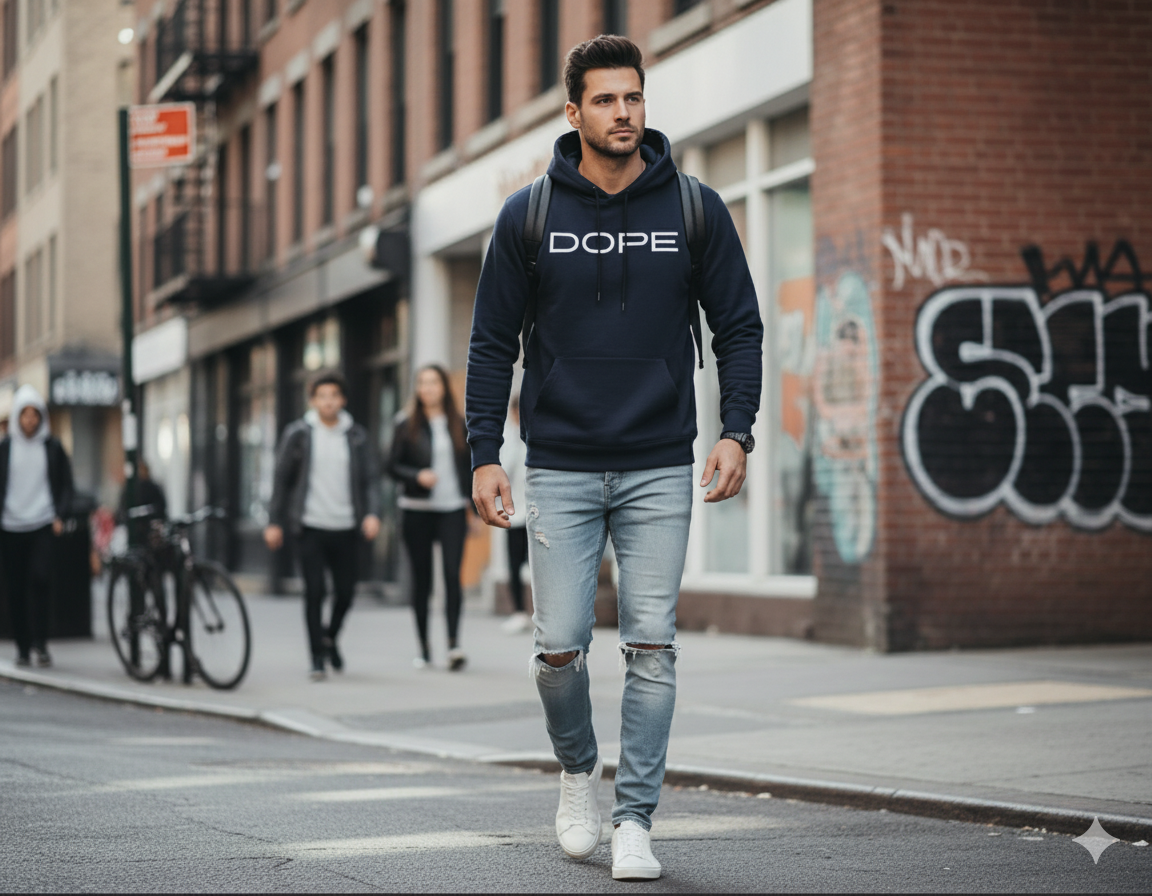 Men’s Cotton Printed Hoodie – Stylish & Comfortable Casual Outfit